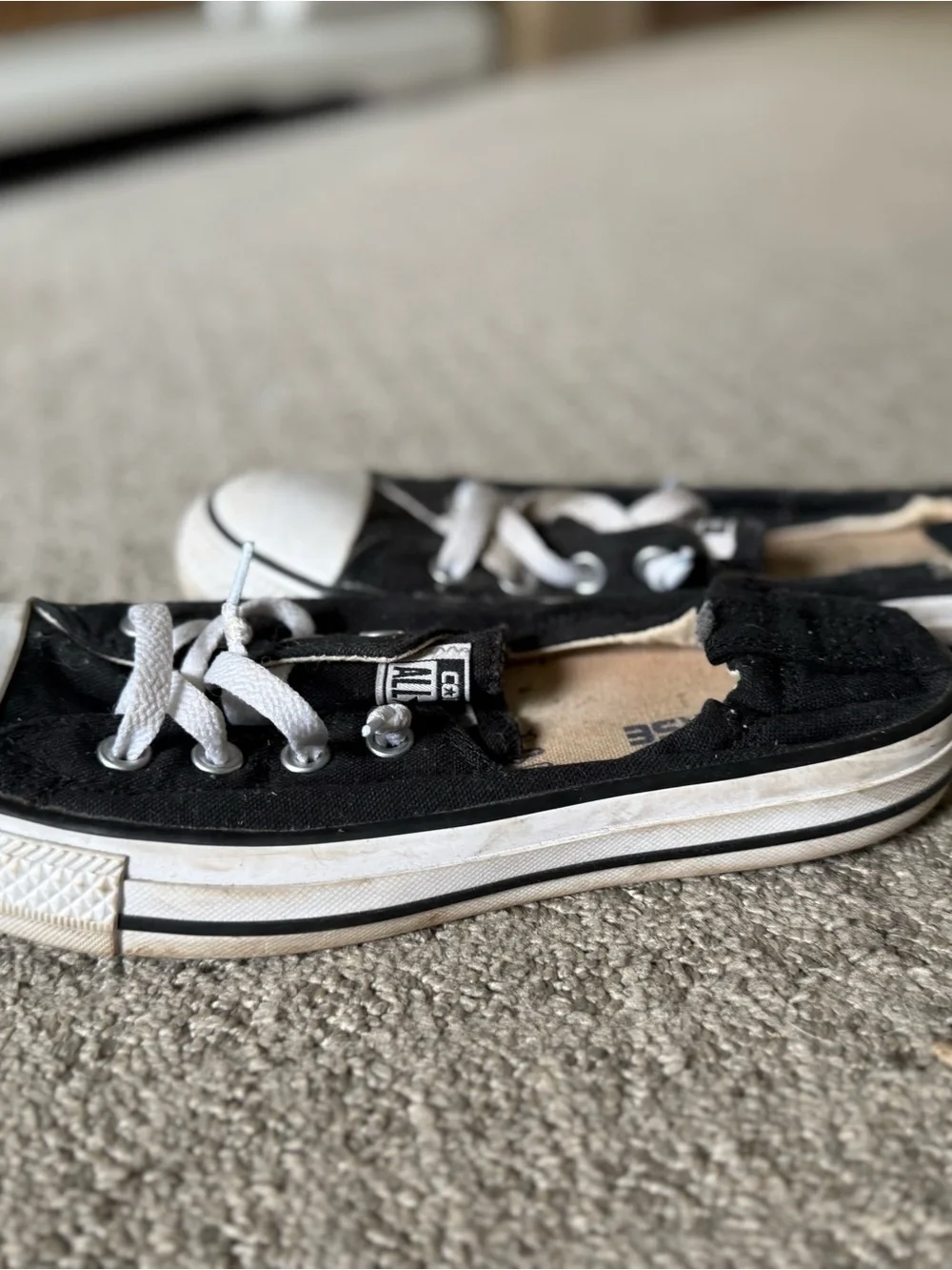 Converse Black Canvas Low-Top Sneakers with White Accents